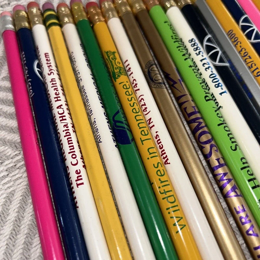 Vintage Advertising Wooden‎ Pencil Lot 1990s Tennessee Banks & Businesses C1